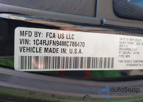 2021 Jeep Grand Cherokee Trackhawk 4X4 from USA, damaged, VIN 1C4RJFN94MC786470